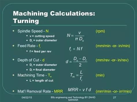 cnc machine feed rate calculation